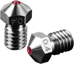 3Pcs Dotbit 0.4mm V6 Ti Alloy Ruby Nozzle Compatible with PETG ABS PEI PEEK for 3D Printer