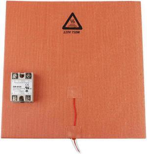 200*200mm 200V 500W Silicone Pad Heated Bed Heating Pad + SSR Solid State Relay Kit for 3D Printer
