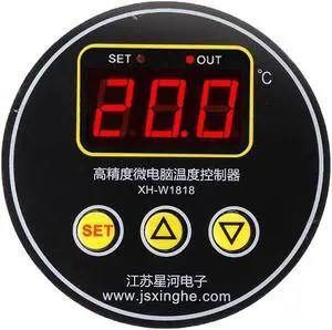 XH-W1818 High Precision Microcomputer Temperature Controller Circular Digital Display Embedded Thermostat