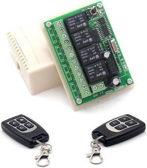 DC 12V 433MHz 4CH Remote Relay Module Wireless Receiver Control Light Switch DIY Smart Home Security System with Jump Cap