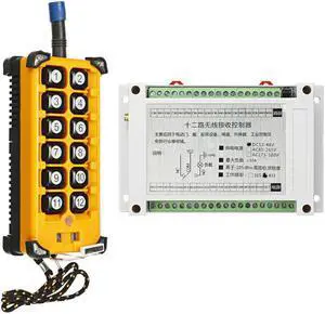DC12~48V AC380V 12-channel Wireless Controller Bridge Crane System Reception 300M Industrial Grade