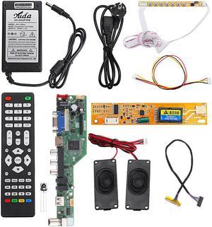 T.SK105A.03 Universal LCD LED TV Controller Driver Board +7 Key button+1ch 6bit 30Pins LVDS Cable+1 Lamp Inverter+Speaker+EU Power Adapter