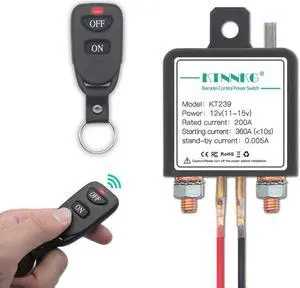 KT239 12V 200A Car Motorcycle Battery Switches Wireless Remote Control Battery Disconnect Cut Off Isolator with Remote Controller