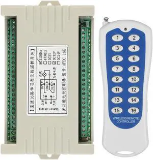 315/433MHz DC 12V 24V 16 Channels Remote Multi-channel Wireless Remote Control Switches Intelligent Output Module