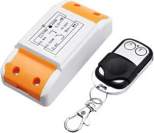 433MHz AC 220V 1CH Channel Wireless Remote Control Switch Module with Small Metal 2 Key Transmitter