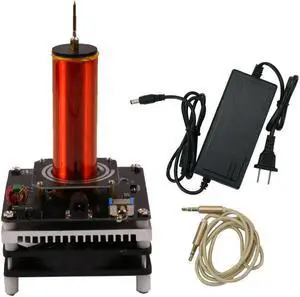 DIY Mini Tesla Coil Music 2A 3.5MM Audio Input Support Cellphone Play Music 24V Fan