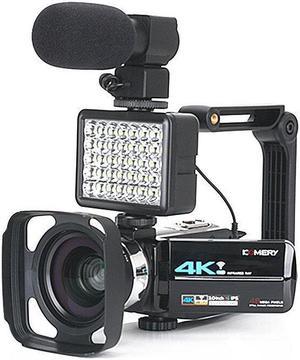 AF2 48M 4K Video Camera for Vlogging Live Camcorder NightShot Anti-shake Camcorder WIFI APP Control DV Video Recording with Microphone Lens Light Stabilizer