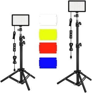 XK-70D 70 LED Video Light with Adjustable Tripod Stand/Color Filters 5600K USB Studio Lighting Kit for Photography