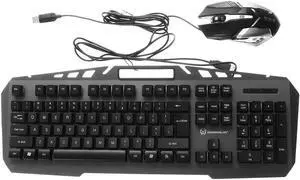 JK890Backlight Alloy Panel USB Wired Gaming Keyboard 2400DPI LED Gaming Mouse Combo