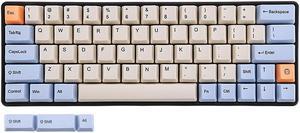 67 Key Milky Blue Keycap Set OEM Profile PBT Sublimation Keycaps for Mechanical Keyboards