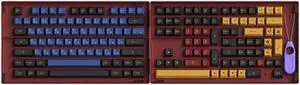 226 Keys Red&Blue Keycap Set ASA Profile PBT Double Shot Japanese Custom Keycaps for Mechanical Keyboards