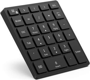 Wireless bluetooth Numeric Keyboard 28 Keys Rechargeable Portable Mini Number Pad Digital Keypad with Multiple Shortcut for Tablet Laptop Notebook PC Desktop