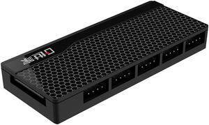 RGB Port Hub 12V 4Pin 10 Ports RGB Fan Controller SATA Powered AURA Lighting Synchronization Port With Extended Cable