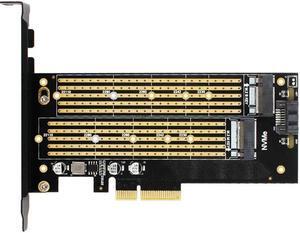 SK7 M.2 NVMe SSD NGFF TO PCI-E Riser Card X4 Adapter M Key B KEY Dual Interface Card Support PCI Express3.0 Dual Voltage 12V+3.3V SATA3