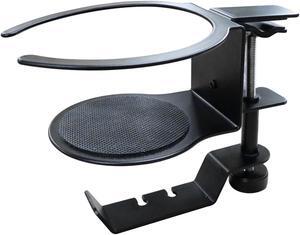 2-in-1 Headset Stand Cup Holder 360° Rotating PC Gaming Headphone Hanger Wall Hook Mount Headphone Organizer Desktop Accessories