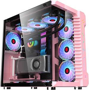 ROBIN  Gaming Computer Case Mid-Tower Side Transparent Tempered Glass Panel MICRO-ATX/ATX RGB Computer PC Case USB 3.0/USB 1.0/HDD/SSD for Desktop PC Computer
