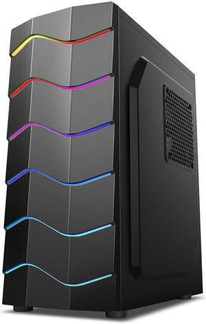 Wave Computer PC Case Cooling Fan USB 2.0 Game RGB Light Effect Desktop Gaming Case Support ATX/M-ATX/MINI-ITX Motherboard Gamer Chassis