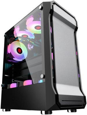 Towers Computer Gaming Case Desktop Computer Support M-ATX/ ITX Motherboard With Tempered Glass
