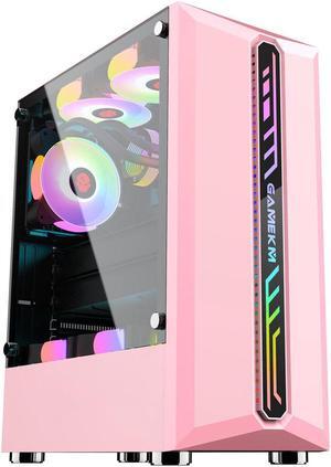 Computer Case Mid-Tower ATX/M-ATX/ITX Acrylic Side Panel RGB Gaming Computer PC Case USB 3.0/USB 2.0/HDD/SSD for Desktop PC Computer