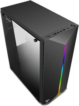 Gaming pc case Acrylic transparent side panels Electric contest gaming with RGB belt support USB3.0 4 Cooling fan 2SSD 1HDD 310mm Graphics card 3 size of mainboard Computer Case