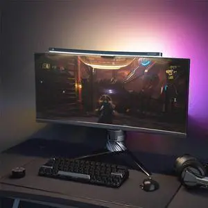 BW-CML3 Curved RGB Monitor Light Bar R1000 Curvature RGB Dazzling Lighting Dynamic with Rhythm LED Computer Light Light Eye-protect Wireless Controller Asymmetrical Optical and RA97 Color Rendering