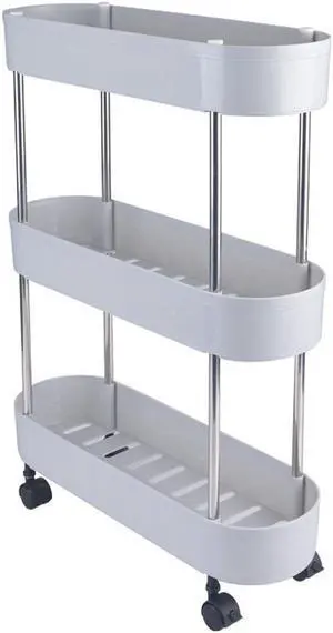 Storage Cart Kitchen Bathroom Living Room Gap Storage Rack Trolley Organizer Tableware Holder Fruit Vegetable Shelves