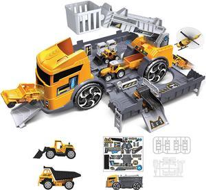 Children's Simulation Diecast Engineering Vehicle Model Set Deformation Storage Parking Lot Educational Toys