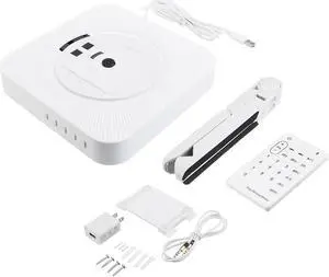 KC-808 Wall Mounted Bluetooth CD Player Portable Home Audio Box with Remote Control FM Radio Built-in HiFi Speakers MP3