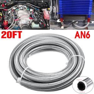 20FT AN4 AN6 AN8 AN10 Fuel Hose Oil Gas Line Pipe Stainless Steel Braided