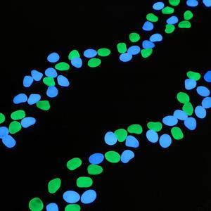 300Pcs Garden Luminous Stones Glow In Dark Decorative Pebbles Outdoor Fish Tank Decoration