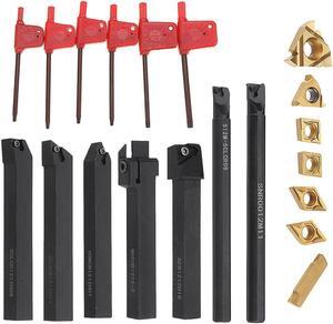 7pcs 12mm Shank Lathe Boring Bar Turning Tool Holder Set with Carbide Inserts