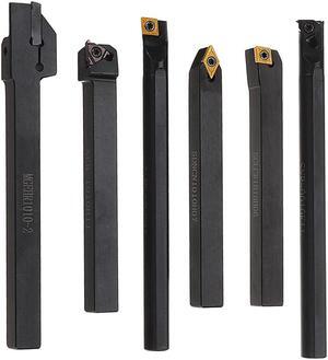 6pcs 10mm Shank Lathe Turning Tool Holder Boring Bar CNC Tools Set With Carbide Inserts And Wrenches