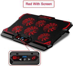 17 inch Gaming Laptop Cooler Six Fan Led Screen Two USB Port 2600RPM Laptop Cooling Pad Notebook Stand for Laptop
