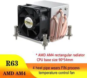 R63 4 Heatpipe 2U Server CPU Cooler Workstation Computer Cooling Fan for Intel LGA2011 1700 115X  AM4