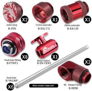 Hard Tube Pipe Fitting KIt Set For PC Water Cooling OD 12/14/16MM