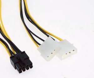 Best Price 8-pin to Dual 4-pin Computer Host Graphics Card Power Cable Y-Shaped 8-pin PCI Express to Dual 4-pin Molex 18cm