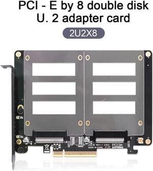 X8 X16 Dual Disk U.2 Riser Card 2-U2X8 SSD PCIE 4.0 X8 X16 Adapter Card Rate 14000Mb/s For Windows 10/8/Linux