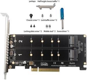 Dual-disk NVME M.2 MKEY SSD RAID Array Expansion Adapter Motherboard PCI-E Split Card For Gaming Mining BTC Chia