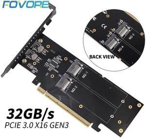 3.0 X4 PLX8724 to 4 Port M.2 NVMe SSD Adapter Expansion Card Quad Mkey Nvme to Pci-E Converter for PC 32G/bps win10 linux