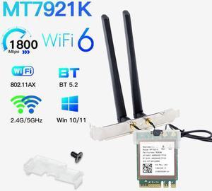 6E Tri Band MT7921K Bluetooth 5.2 Network Adapter NGFF 802.11ax Wireless Card For Win10/Win11 For PC/Laptop Like AX200