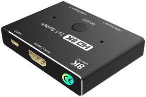 Switcher 2 in 1 out 3 Port KVM Adapter 8K@60Hz 4K@120Hz 2x1 HD Audio video Switch for PS5 PS4 Xbox Projectors