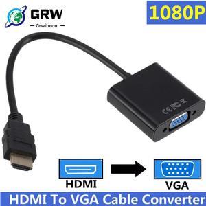 1080P HDMI-compatible to VGA Adapter Digital to Analog Converter Cable For Xbox PS4 PC Laptop TV Box to Projector Displayer HDTVWhite
