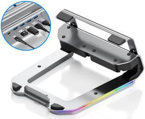 USB HUB Laptop Stand Docking Station USB C 4 USB 3.0 Ports 10 RGB Lights USB HUB for Macboock Fast Charging Data Transfer