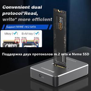 Dual bay SSD m.2 case usb 3.1 PCIe NVME/NGFF with M Key/B&M Key SSD enclosure Solid Disk case ssd docking station