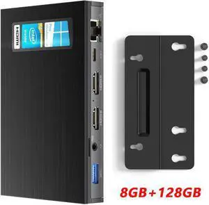 Fanless 4K Mini PC  Celeron J4125 Quad Core 8GB 128GB SSD Windows 10  2.4G/5G Dual-band WiFi Desktop Computer 1000M