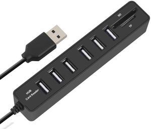 Hub 8 in 1 Combo Splitter 6 Ports 2.0 High Speed Hub Micro Card Reader SD TF Multi All In One for PC Computer Accessories
