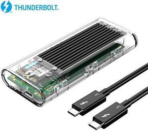 Thunderbolt 3 40Gbps M.2 NVME SSD Enclosure 2TB Transparent USB C SSD Case with 40Gbps C to C Cable For Mac Windows