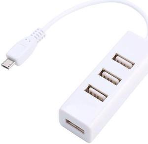 White Micro Usb To 4 Port Otg Hub For Raspberry 0 Power Switch Extension Cable Charging Cable