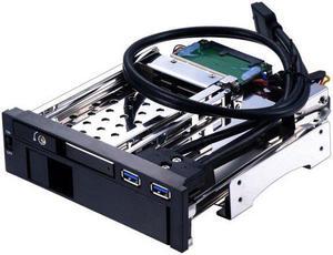 2.5+3.5 inch Multi-function Dual SATA HDD Enclosure for 5.25in Optical Drive Bay