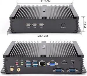 Industrial PC Core i5 7200U COM Fanless Mini PC windows 7/ 10 linux HDMI VGA HTPC  Core i7 mini Computer i3 7100U